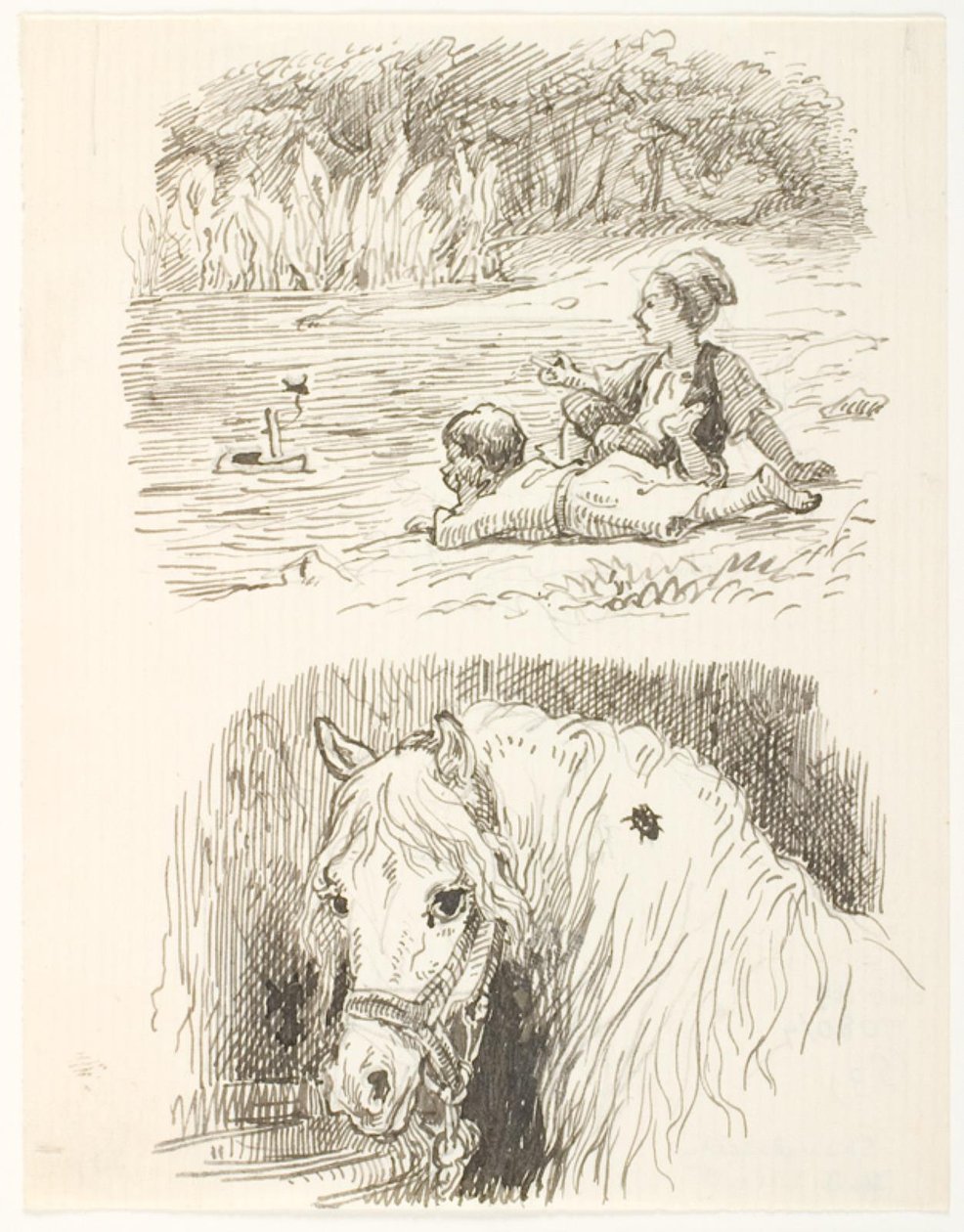 Two Drafts for Illustrations for The Dung Beetle by Lorenz Frølich