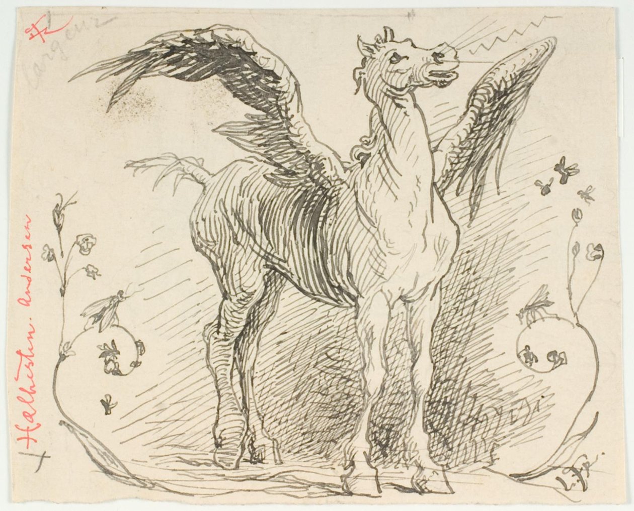 Draft for Helhesten by Lorenz Frølich