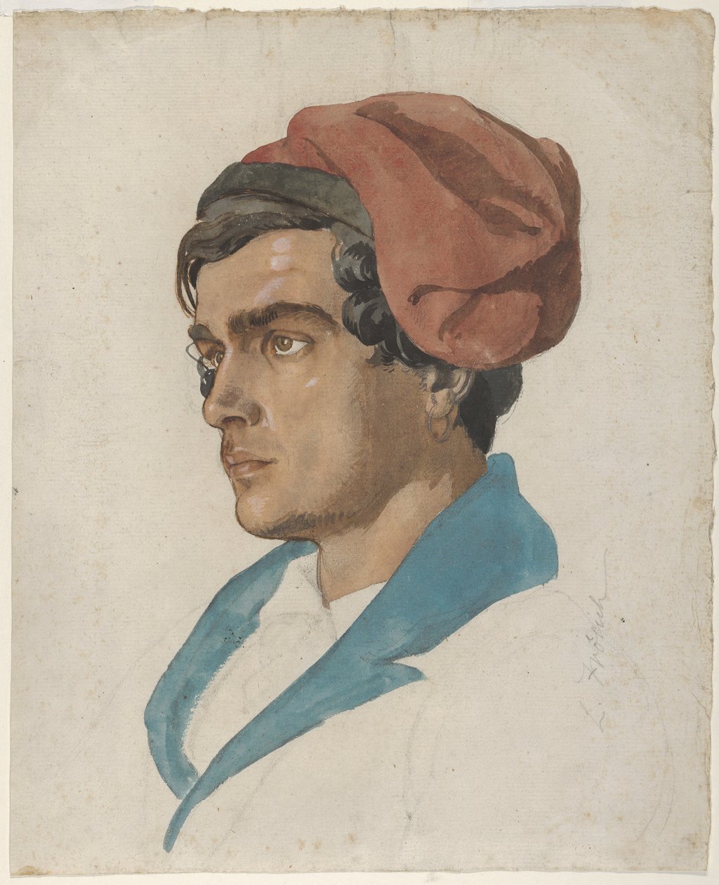 Head Study of a Fisherman from Capri by Lorenz Frølich