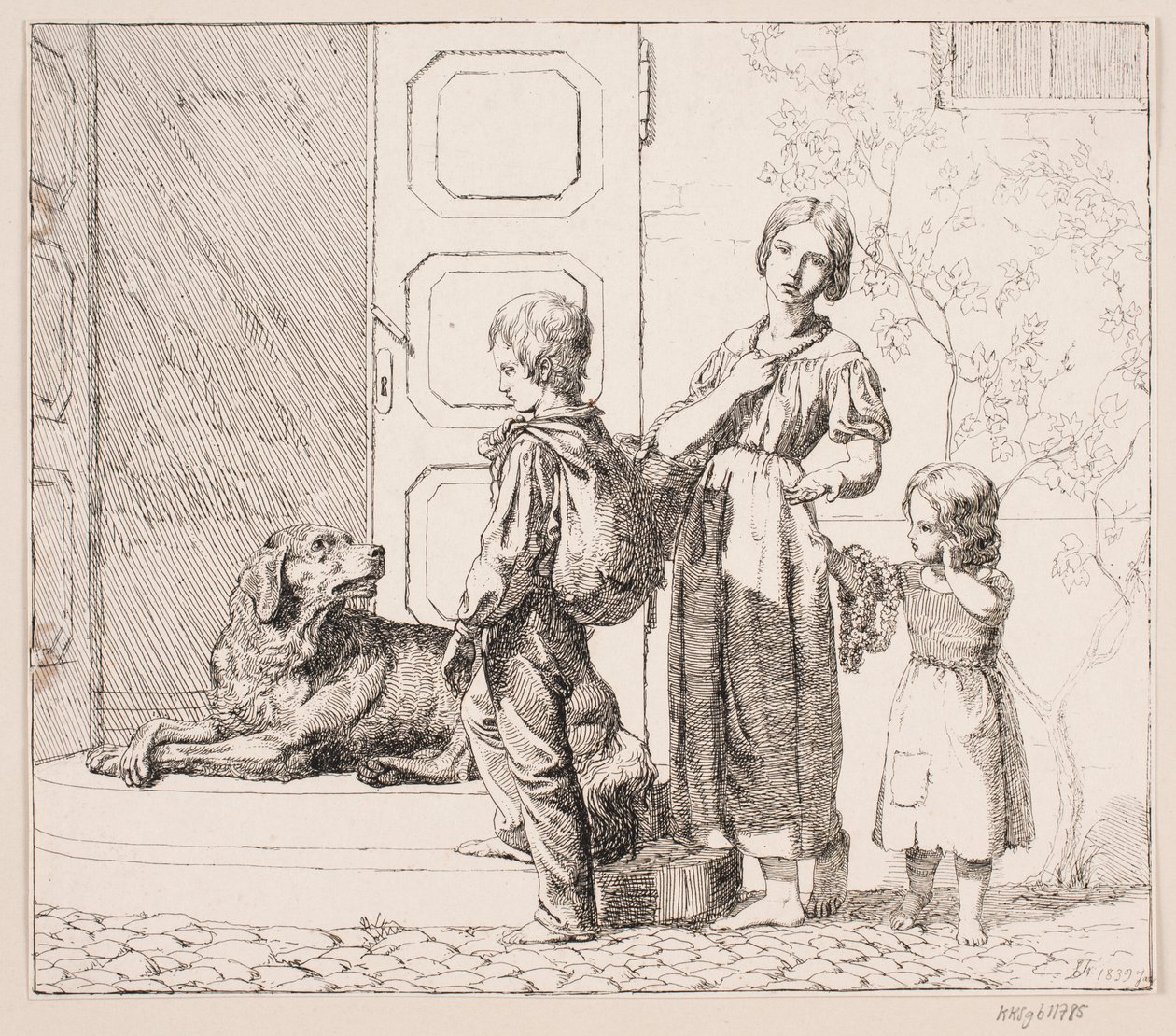 Three Beggar Children by Lorenz Frølich