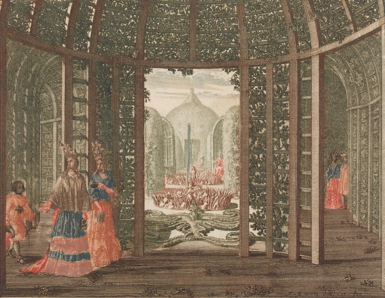 Het Groene Koningins Kabinet, in: Tooneel Der Voornaamste Nederlands Huizen, En Lust Hove..., n.d. by Lorenz Scherm