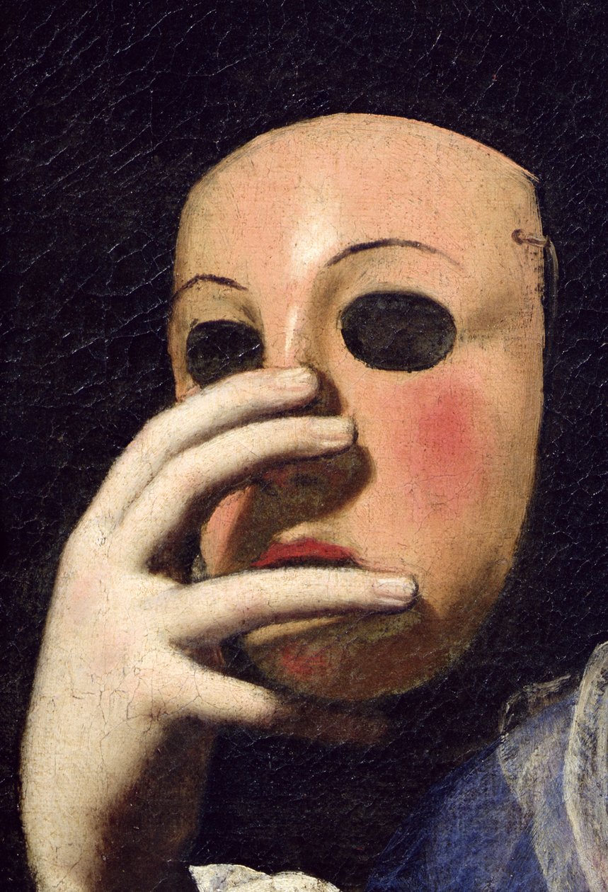 Woman with a Mask (detail) by Lorenzo Lippi
