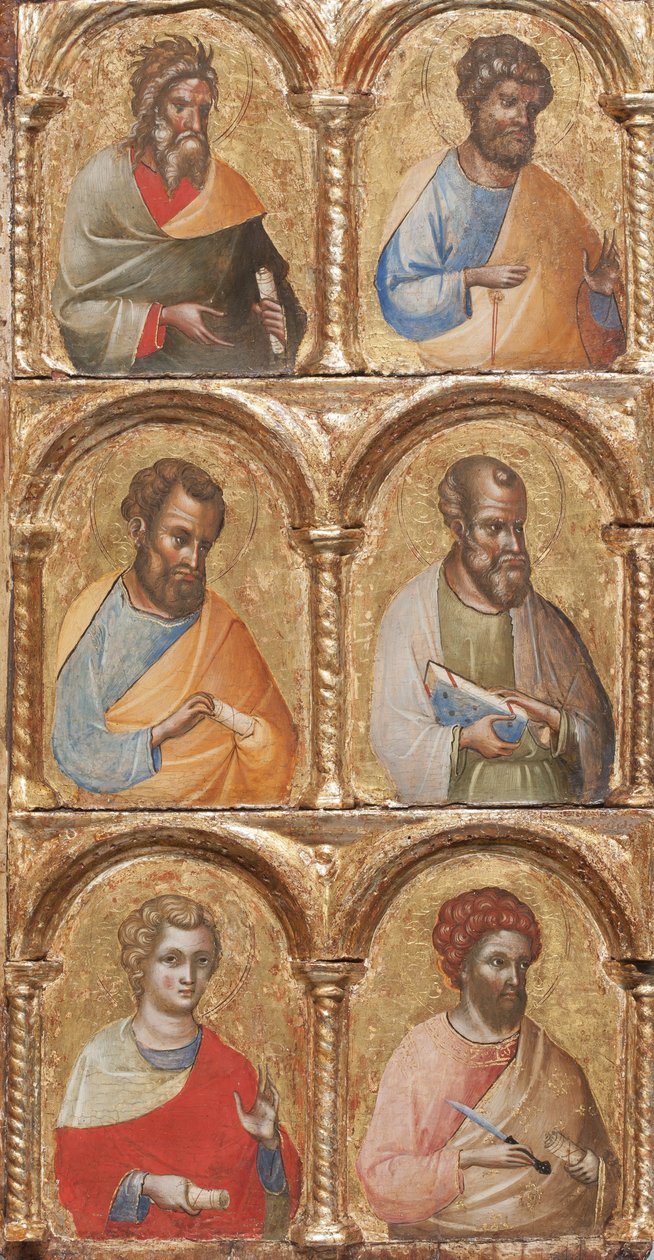 Madonna and Child with Angels, the Crucifixion, and Twelve Apostles or Saints, c.1360 (detail) by Lorenzo Veneziano