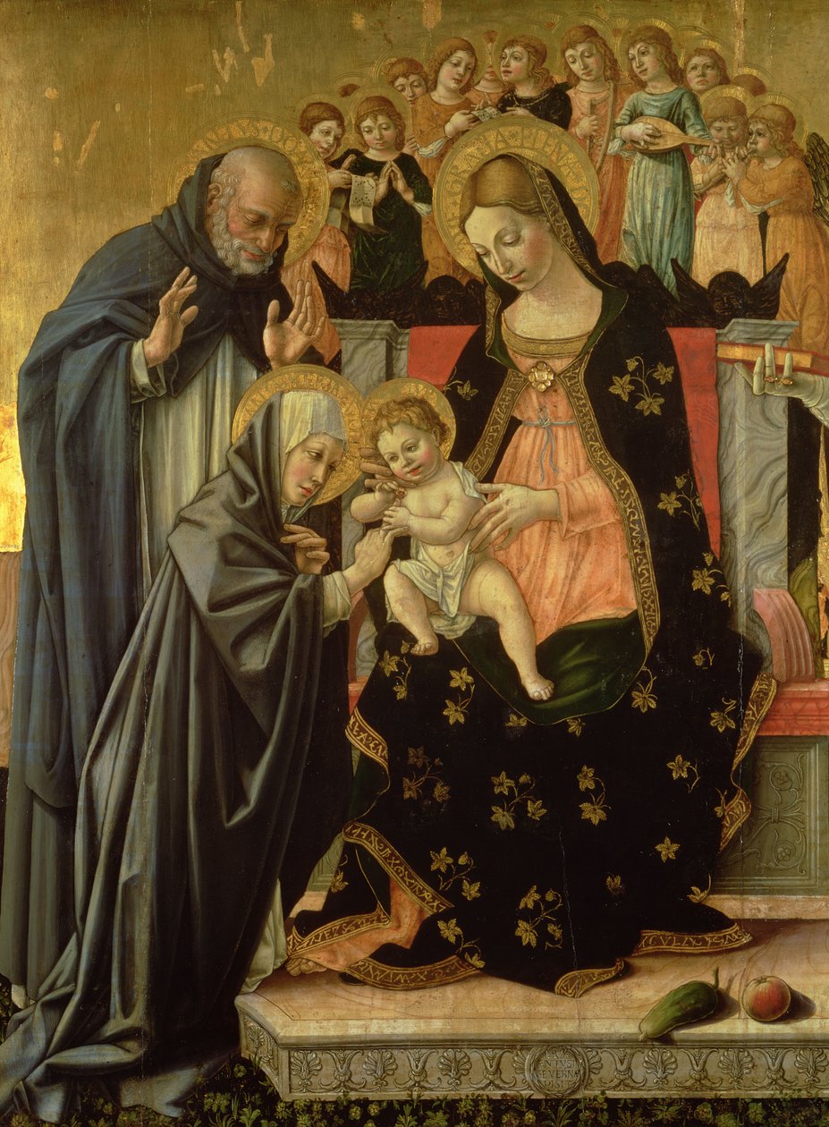 Mystic Marriage of St. Catherine (detail) by Lorenzo da Sanseverino