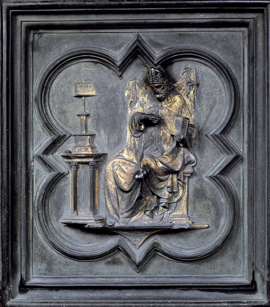 St Augustine, panel H of the North Doors of the Baptistery of San Giovanni by Lorenzo Ghiberti
