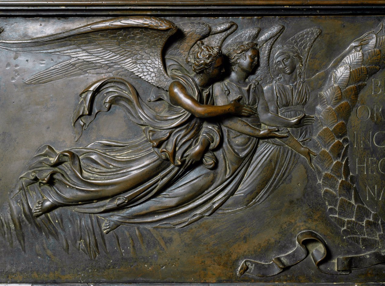 Two Angels (Detail) of the Reliquary of St. Zenobe. (Bronze Relief, 1432-1442) by Lorenzo Ghiberti