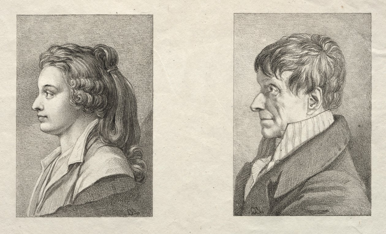 Profile Portrait of a Woman and a Man by Lorenzo II Quaglio