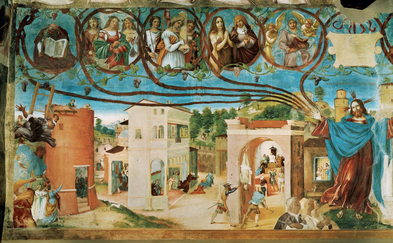 Left Side of the Capella Suardi, Church Santa Barbara in Bergamo by Lorenzo Lotto