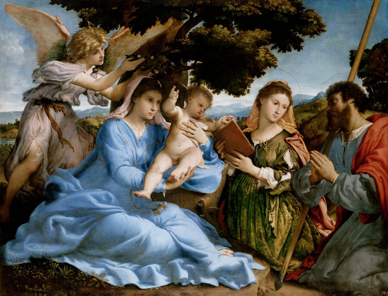 Madonna and Child with Saints Catherine and Thomas (sacra conversazione) by Lorenzo Lotto