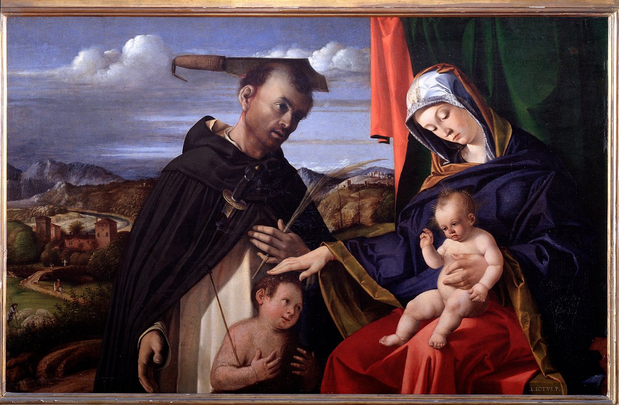 Madonna and Child with St. Peter of Verona by Lorenzo Lotto