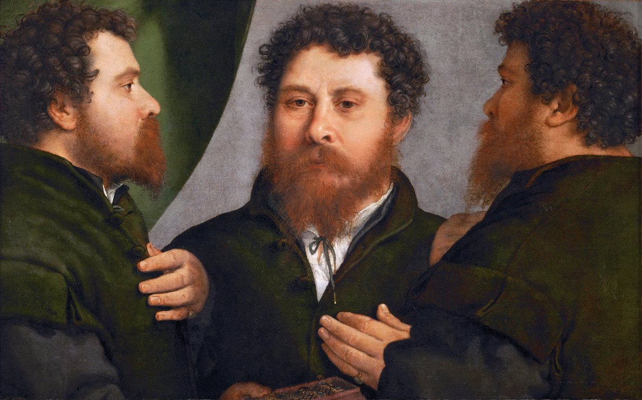 Portrait of a Goldsmith in Three Positions by Lorenzo Lotto
