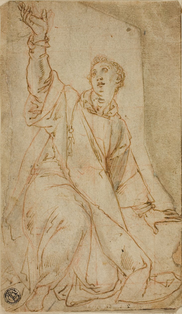 Kneeling Saint Stephen with Upraised Right Arm by Lorenzo Sabbatini