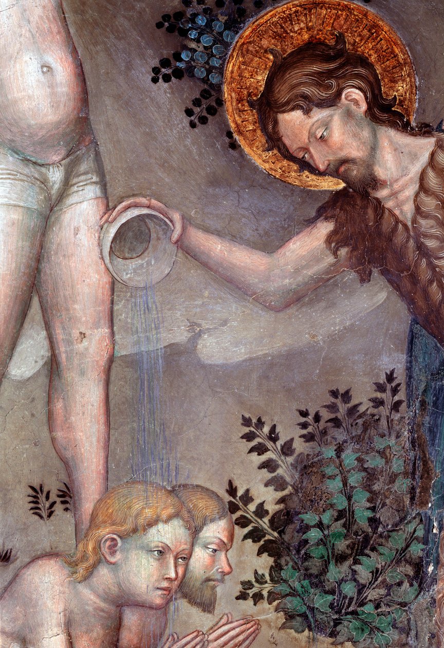 Saint John the Baptist baptizing the crowds in the Jordan River (detail) by Lorenzo Salimbeni