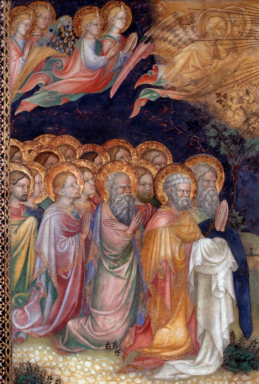 The baptism of Jesus by Saint John the Baptist baptizing Jesus (Detail) Fresco by Lorenzo by Lorenzo Salimbeni