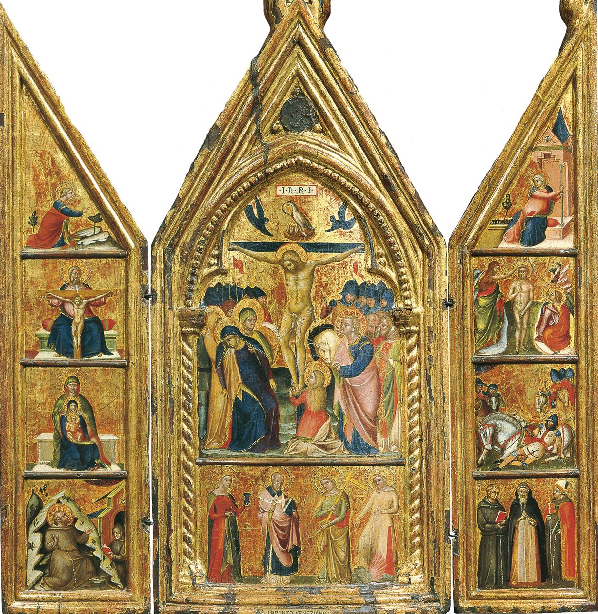 Portable Triptych with a Central Crucifixion by Lorenzo Veneziano