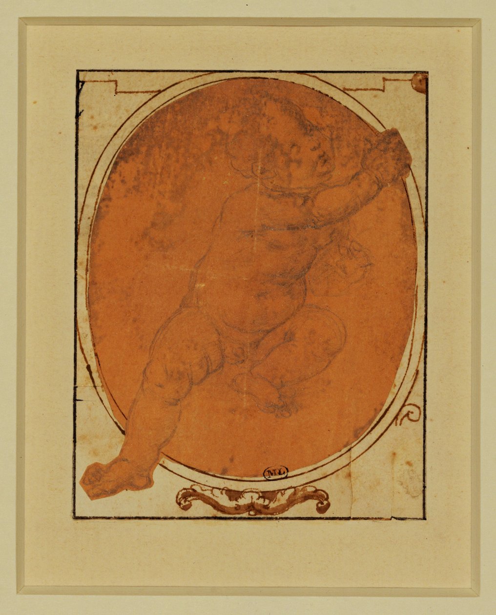 Nude Child Sitting with Right Leg Extended by Lorenzo di Credi