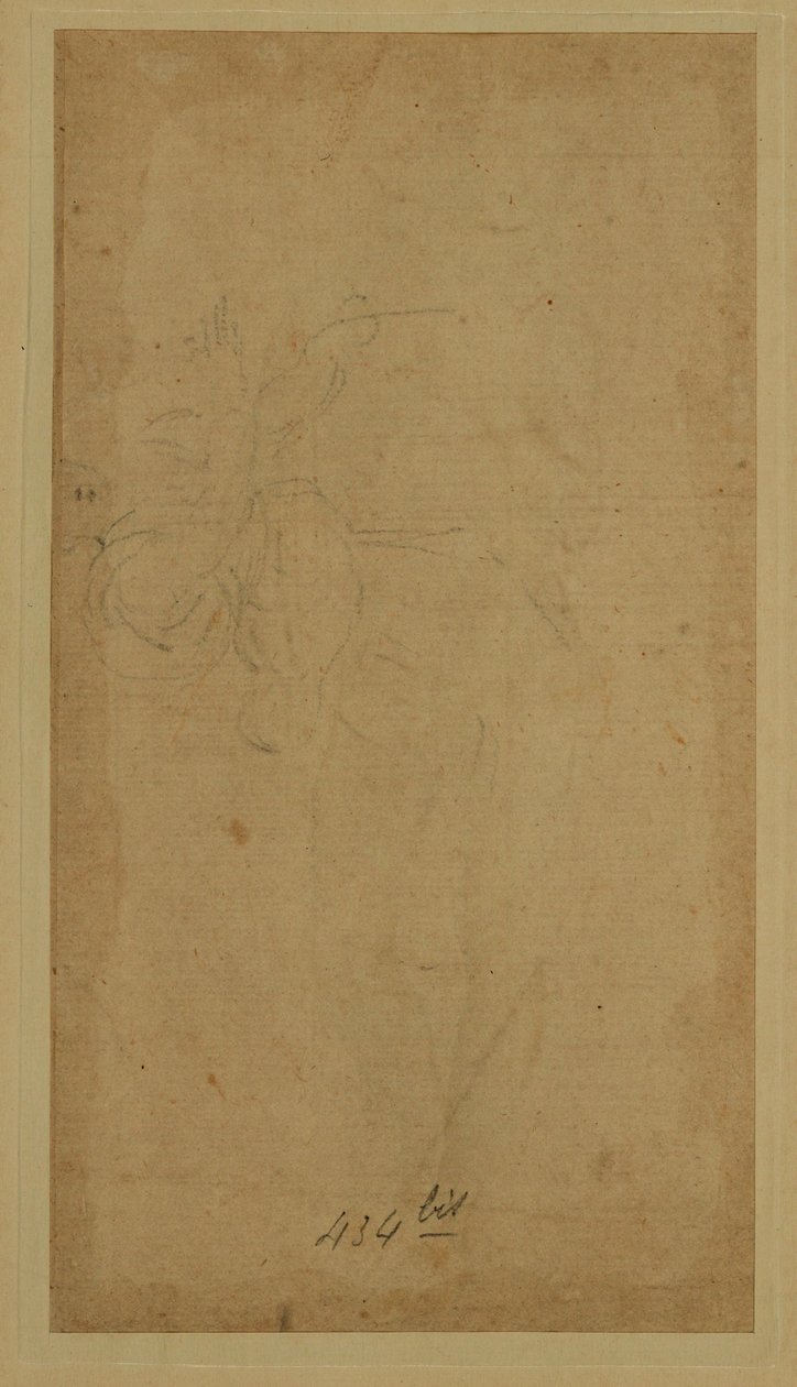 Draped Figure Walking Towards the Right: Angel of the Annunciation? by Lorenzo di Credi