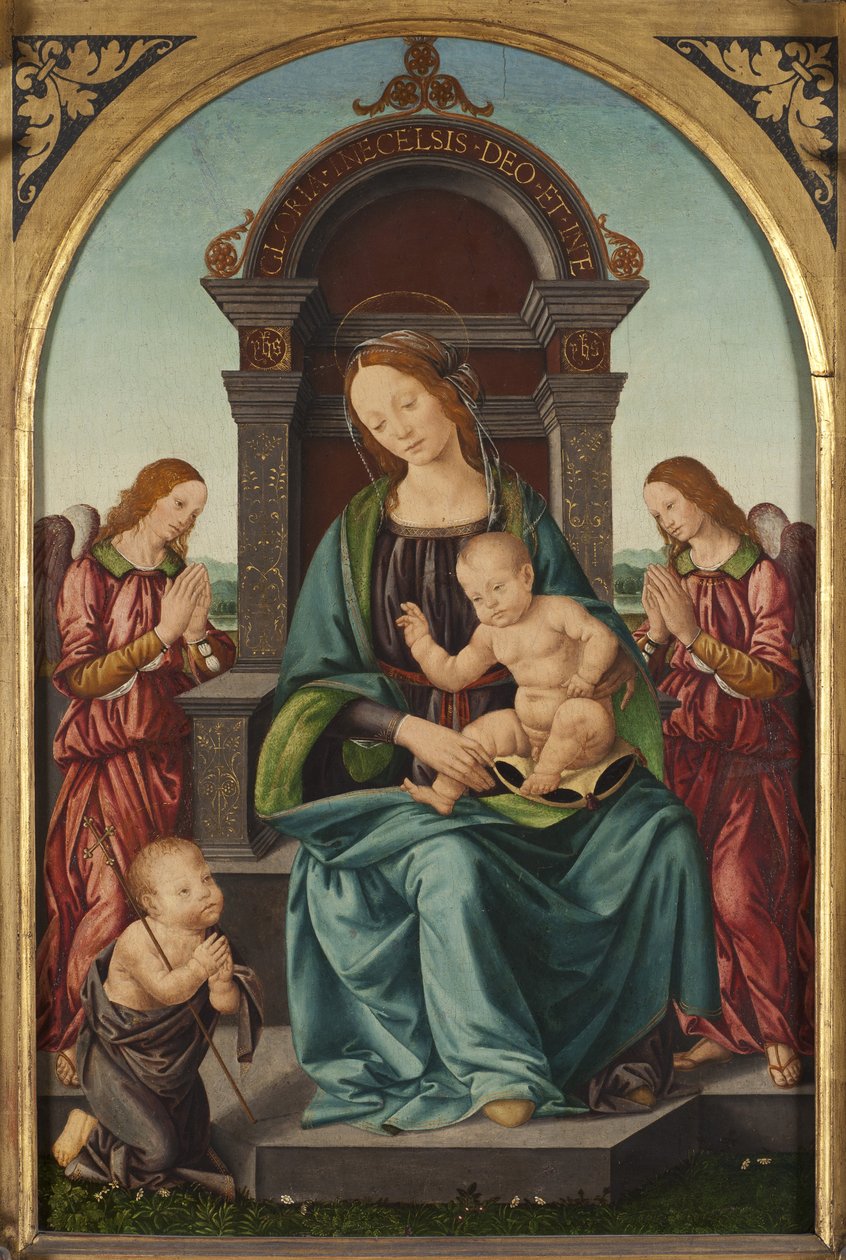 The Madonna and Child with the Infant Saint John and Two Angels by Lorenzo di Credi