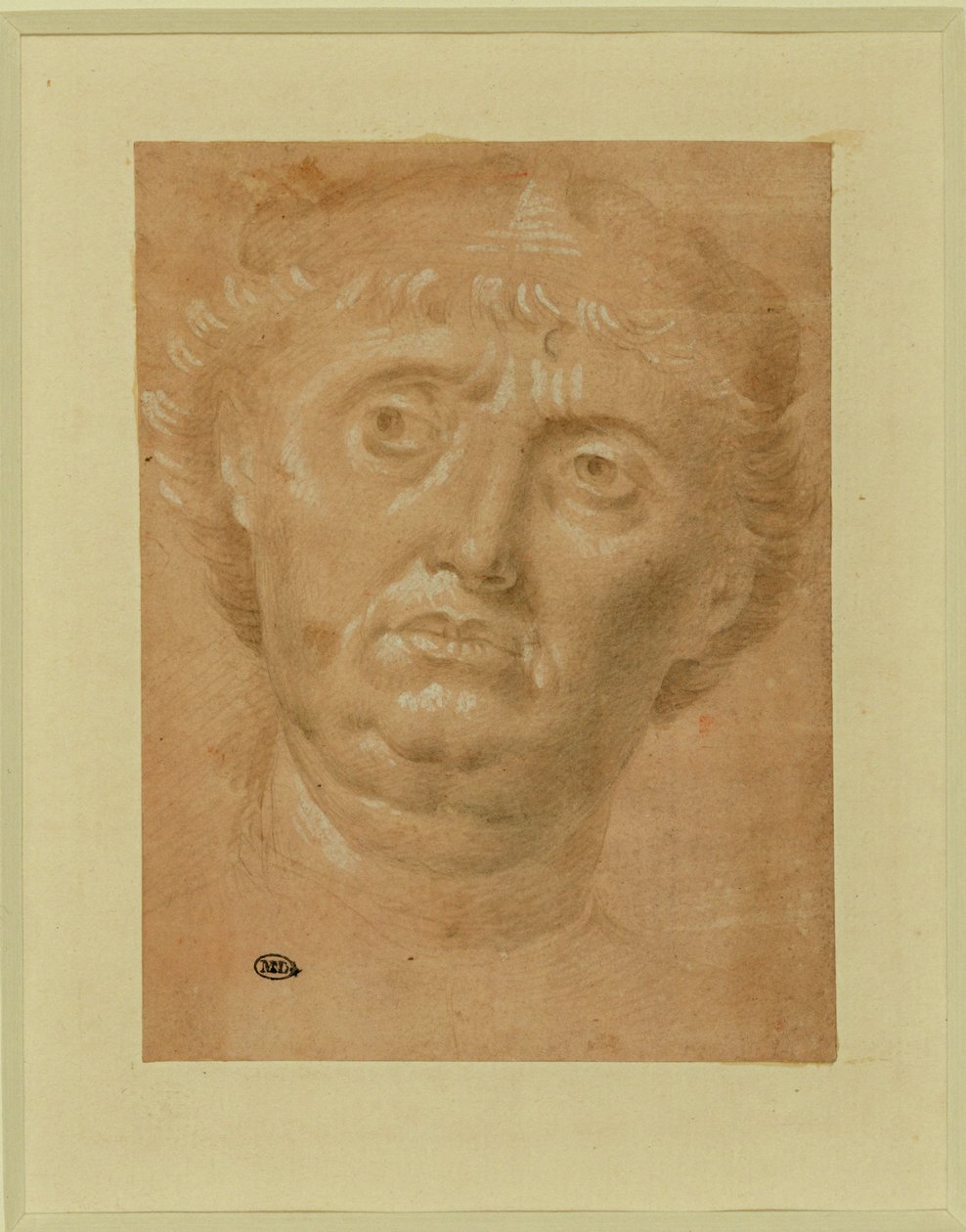 Portrait of a Man, Full Face, Eyes Turned Left by Lorenzo di Credi