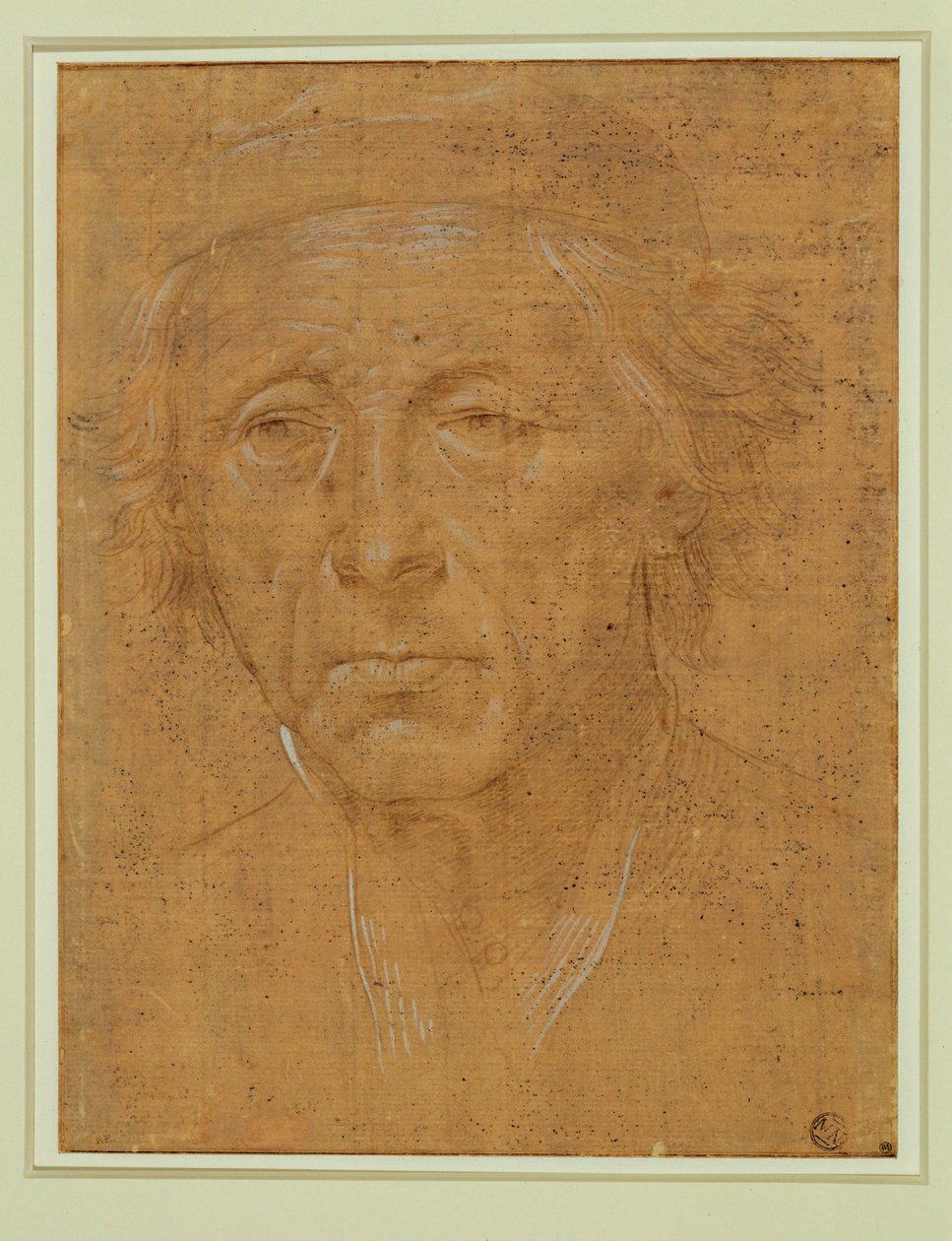 Portrait of an Old Man with Cap by Lorenzo di Credi