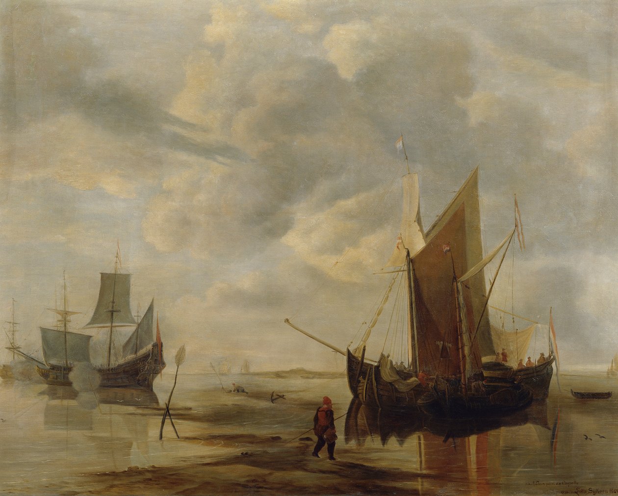 Seascape (Copy after Jan van de Capelle) by Lotte Sykora