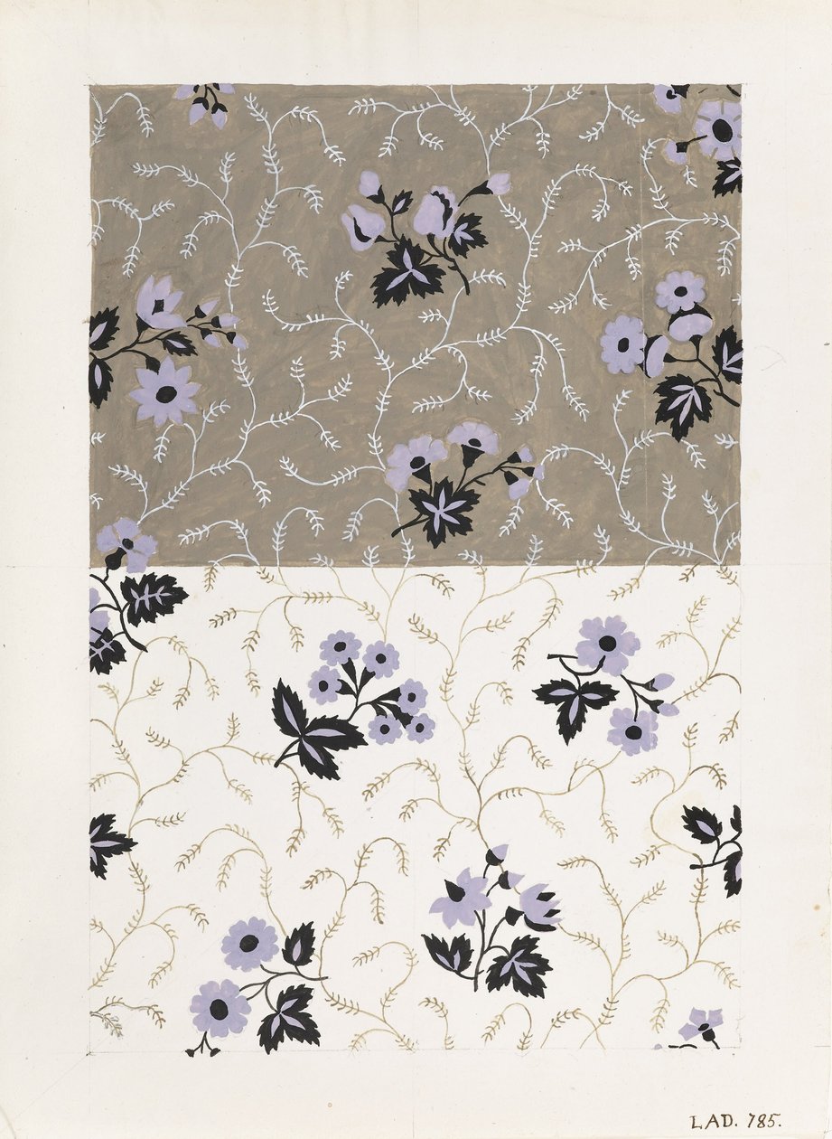 Design for a Printed Textile: Floral by Louis Albert DuBois