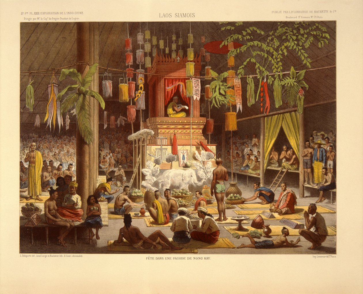Interior of a Pagoda in Nong Kay, illustration from 