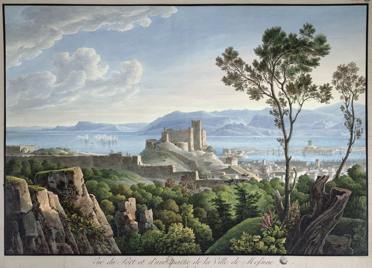 View of the Port of Messina, c.1900 by Louis Francois Cassas