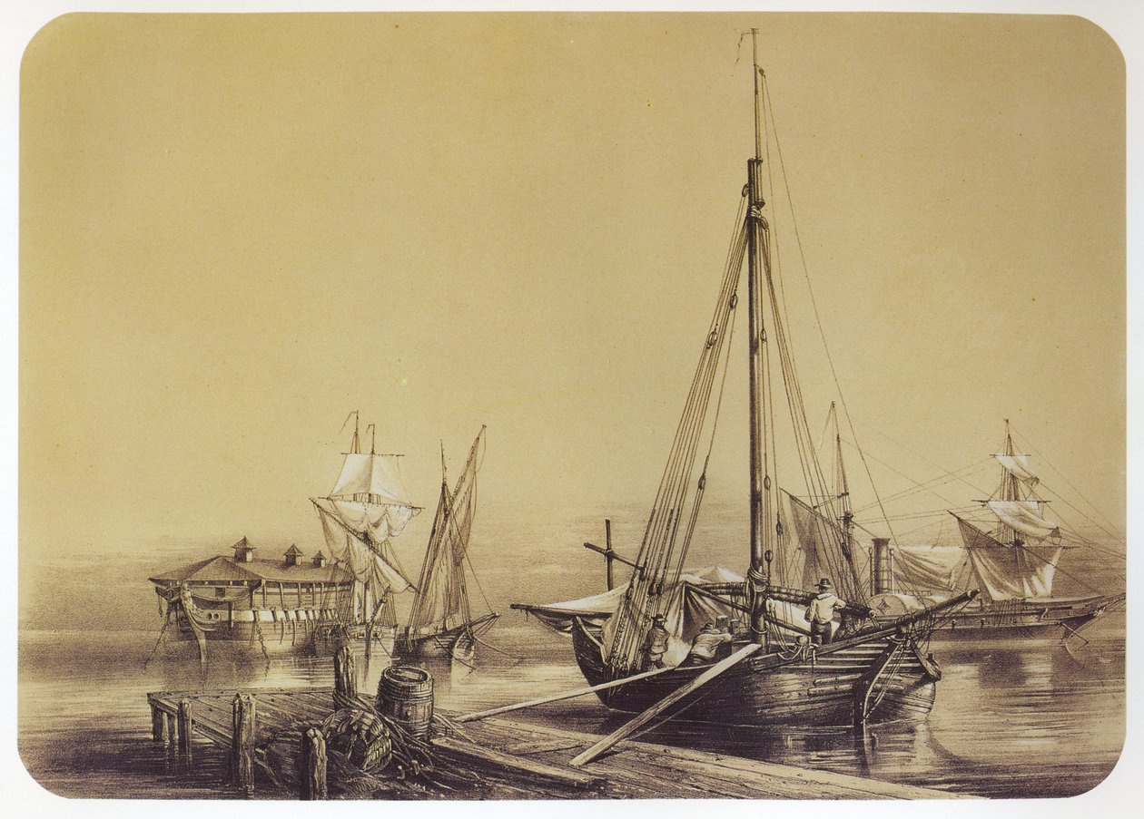 Tartane in Toulon by Louis Le Breton