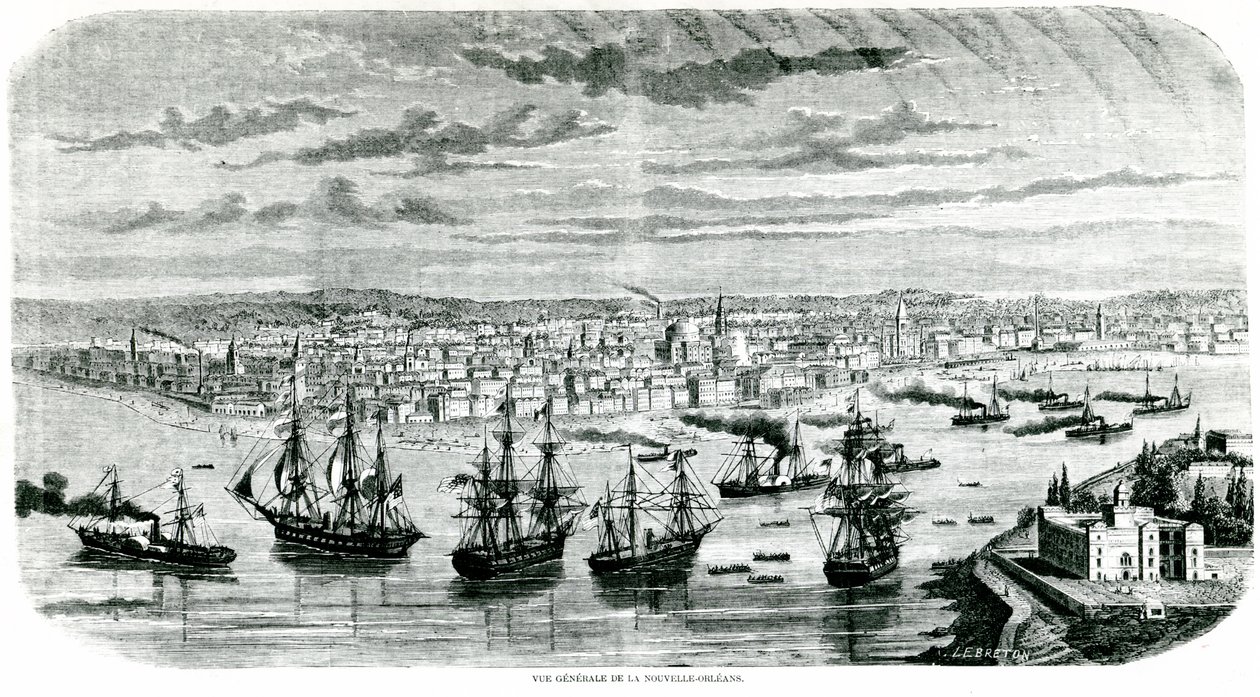 View of New Orleans, 1862 by Louis Le Breton