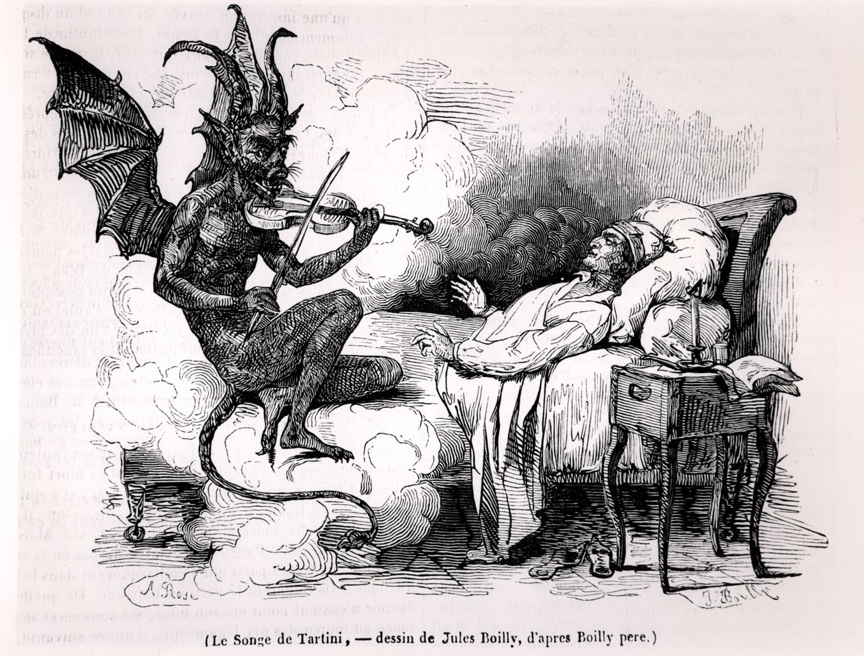 The Dream of Tartini, engraved by Julien Leopold Boilly, 1840 by Louis Leopold Boilly