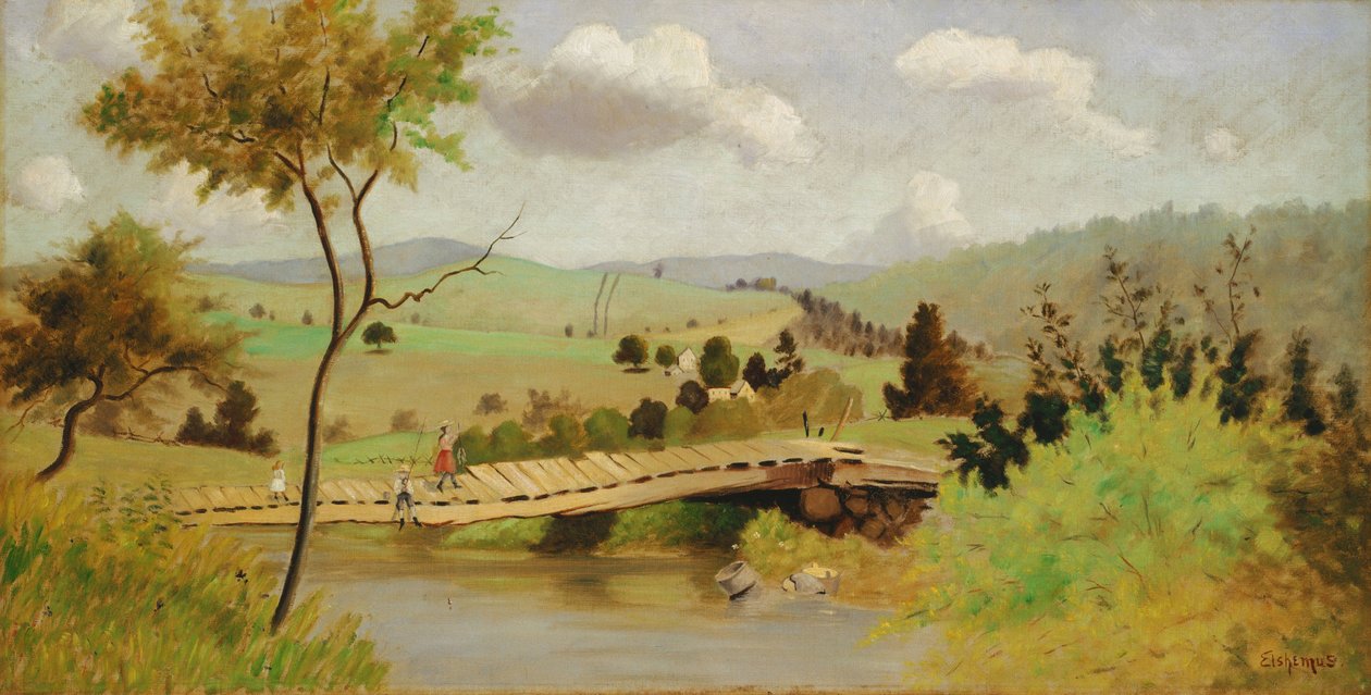 Adirondacks- Bridge for Fishing by Louis Michel Eilshemius