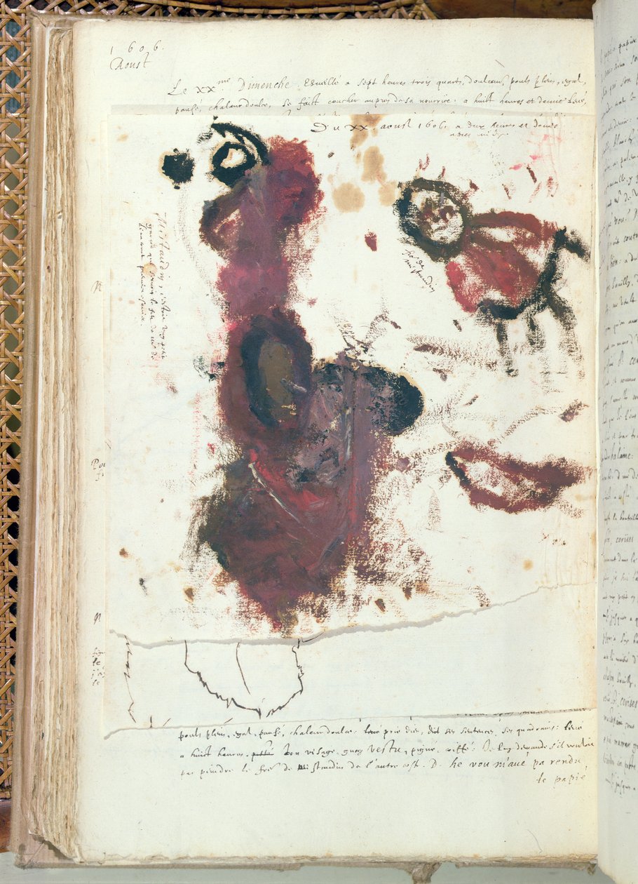 Doodles made by the future king of France, Louis XIII, as a child aged 4, on August 20th 1606 by Louis XIII