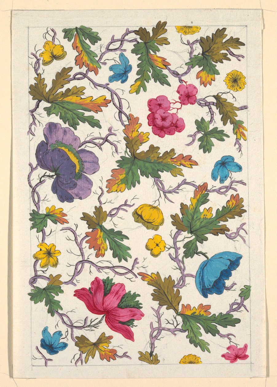 Floral Design for Printed Textile by Louis Albert DuBois