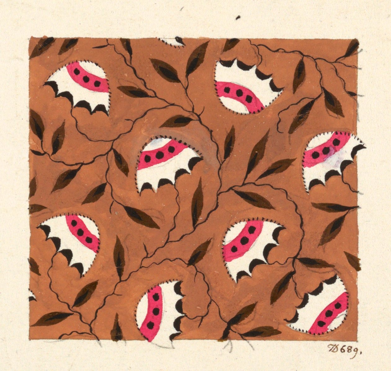 Floral Design for Printed Textile by Louis Albert DuBois