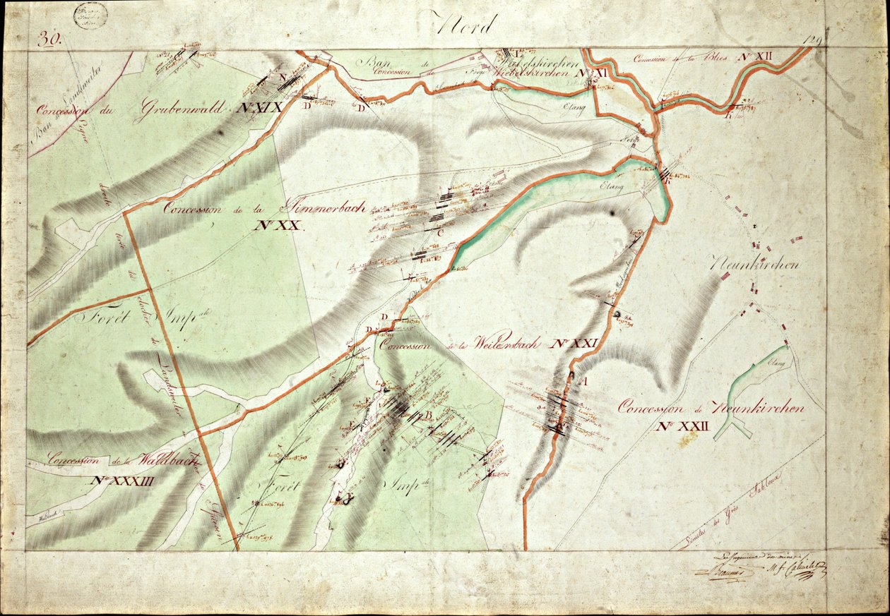 Atlas of the Concessions of the Coalfield of the Saar by Mrs Beaunier & Calmelet, Engineers of the Corps of Mines by Louis Antoine Beaunier