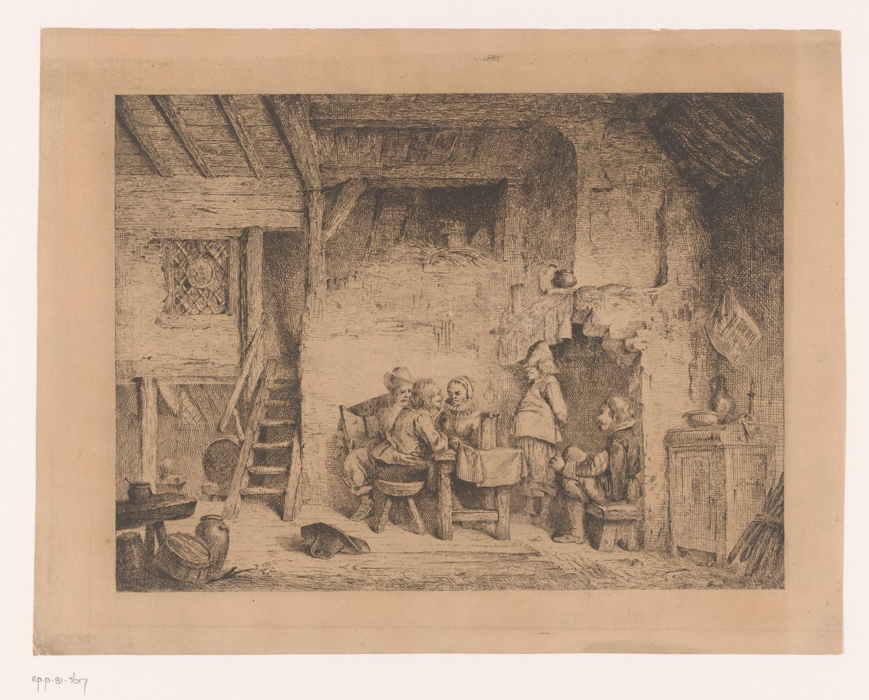 Group in Sixteenth-Century Clothing in a Tavern by Louis Antoine Carolus