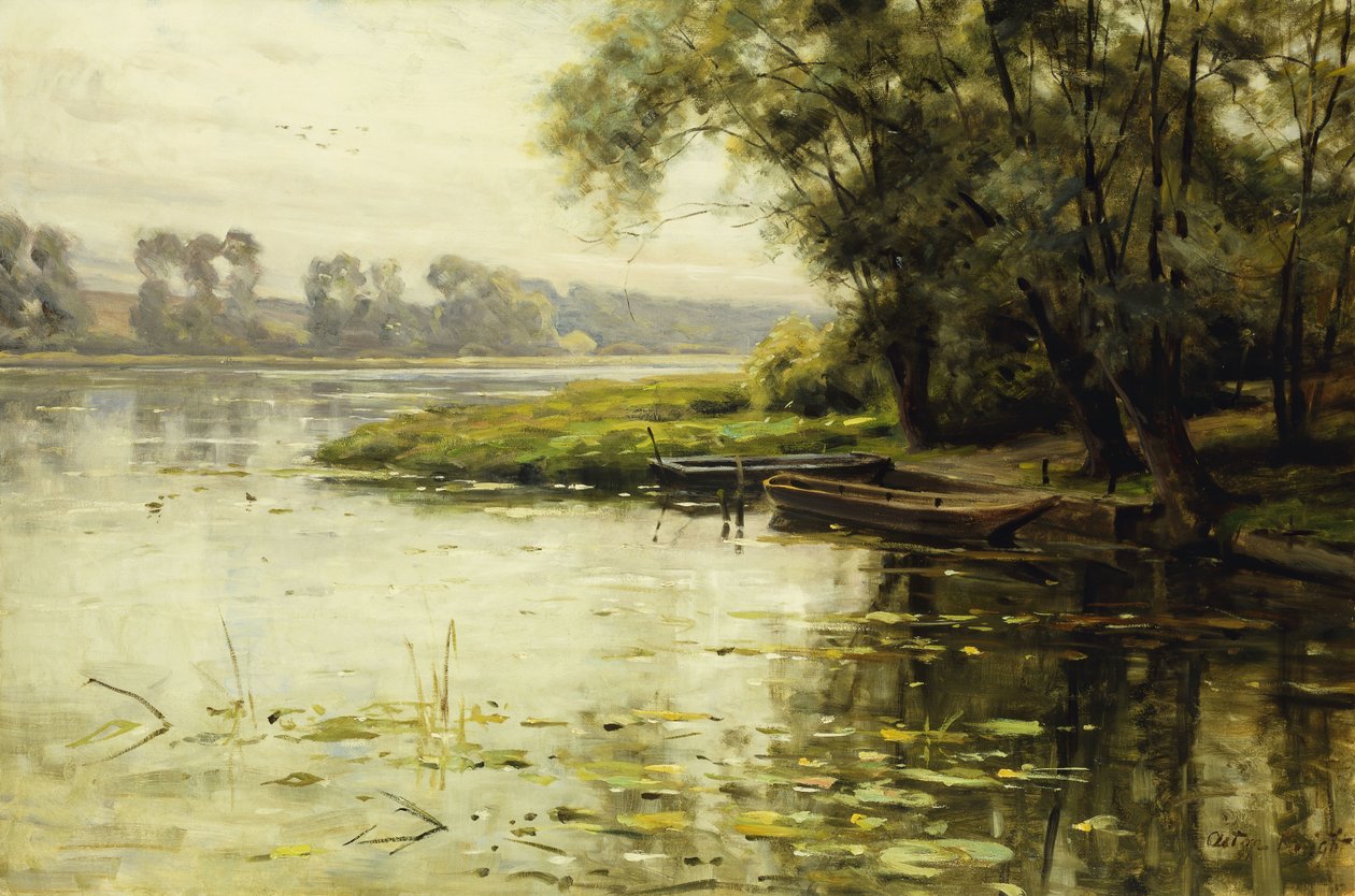 Meadow by the Riverbank by Louis Aston Knight