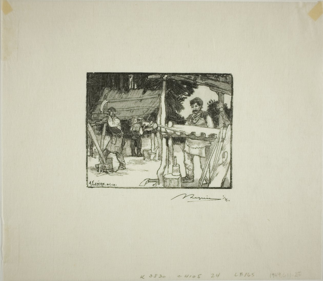 Lath-Makers by Louis Auguste Lepère