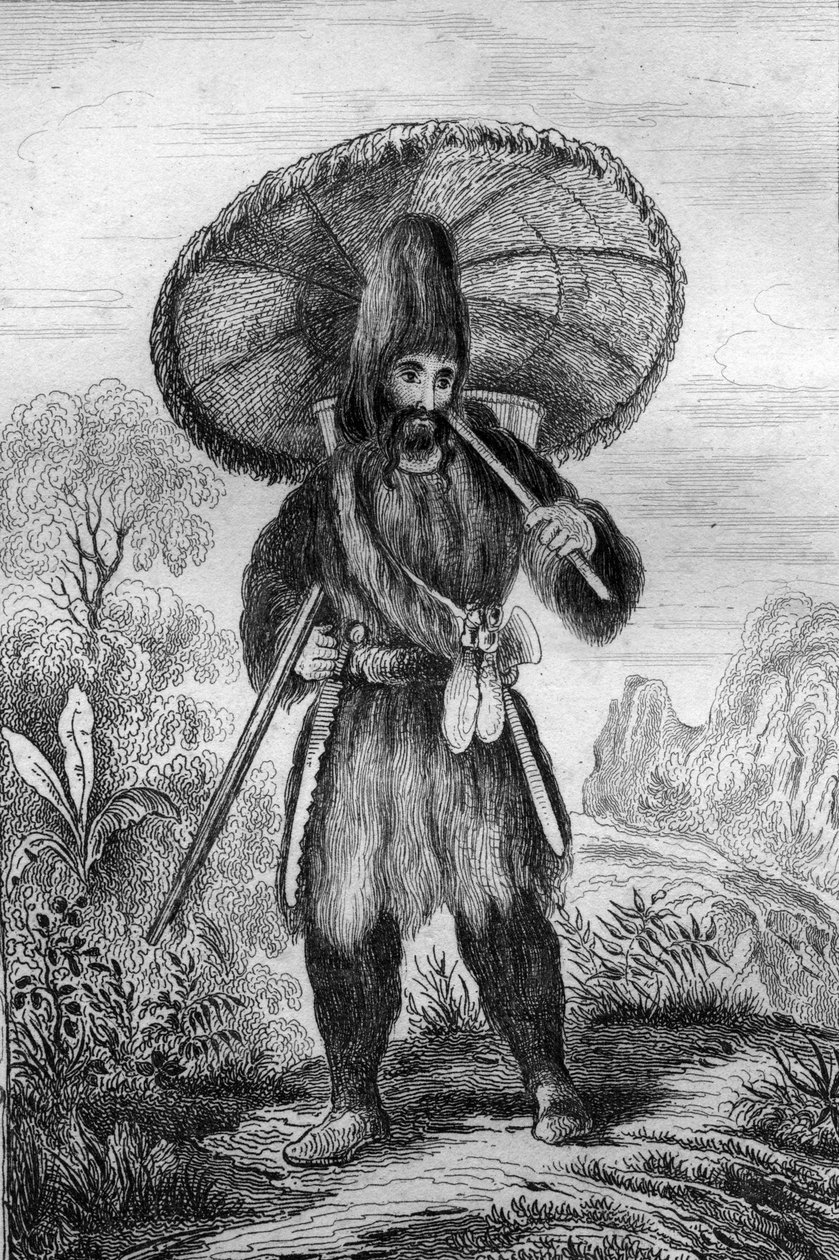 I was wearing a hat of a height... engraving after M. de Sainson