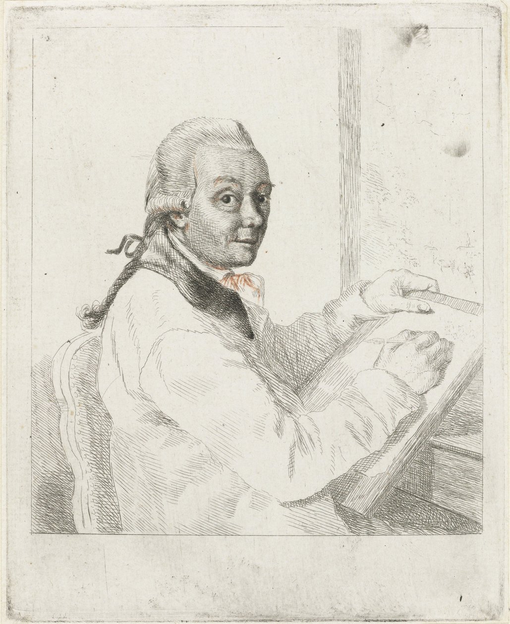 Portrait of the Artist Johannes Janson, Drawing by Louis Bernard Coclers