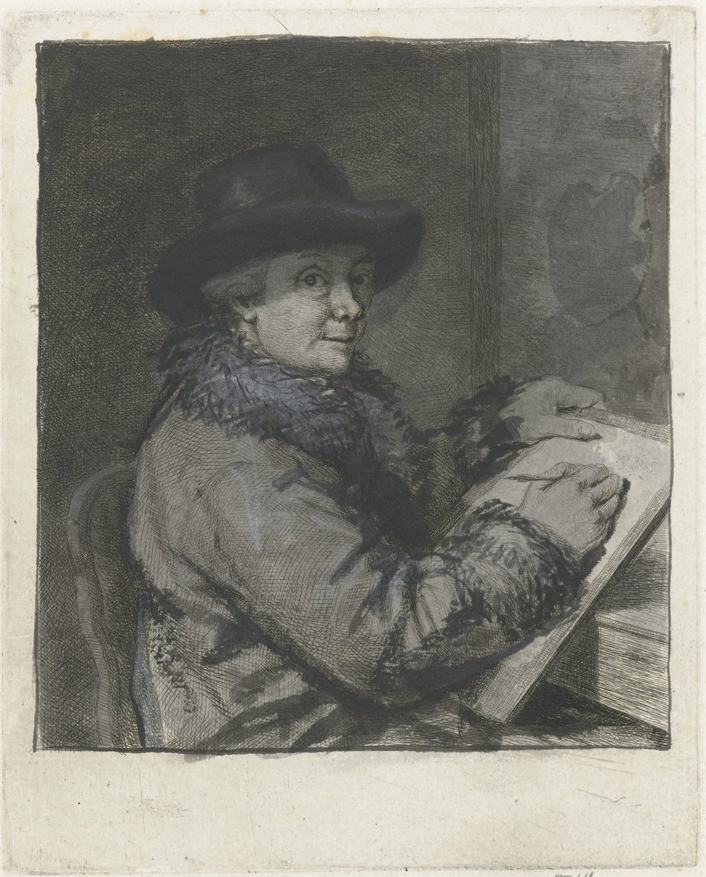 Portrait of the Artist Johannes Janson, Drawing by Louis Bernard Coclers