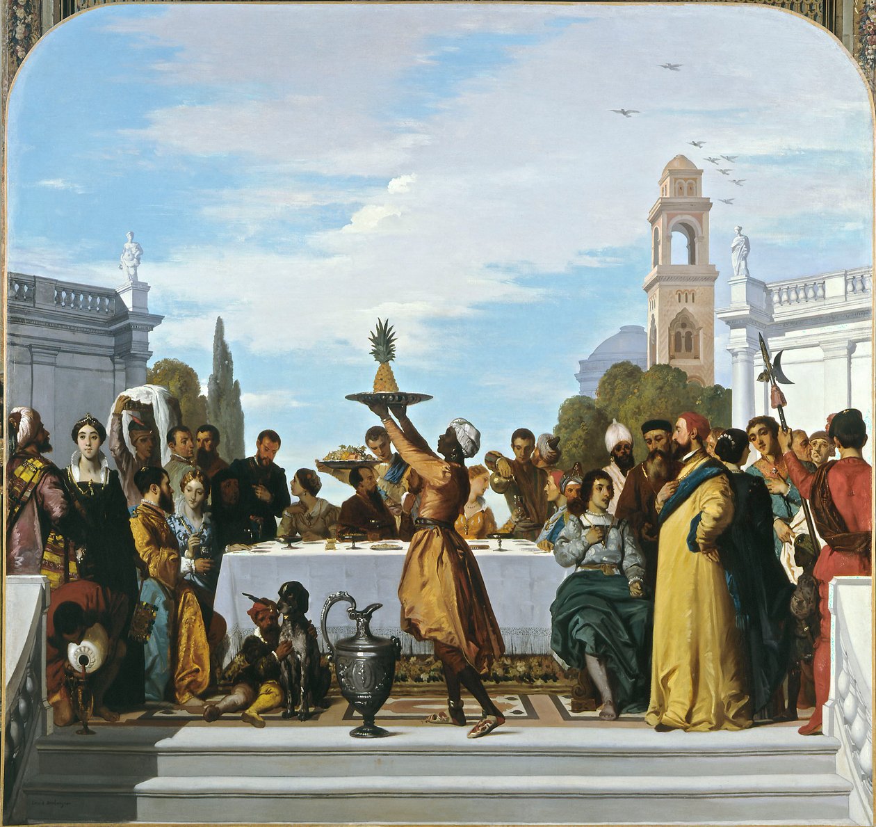 Venetian Style Feast, Centre Panel by Louis Boulanger