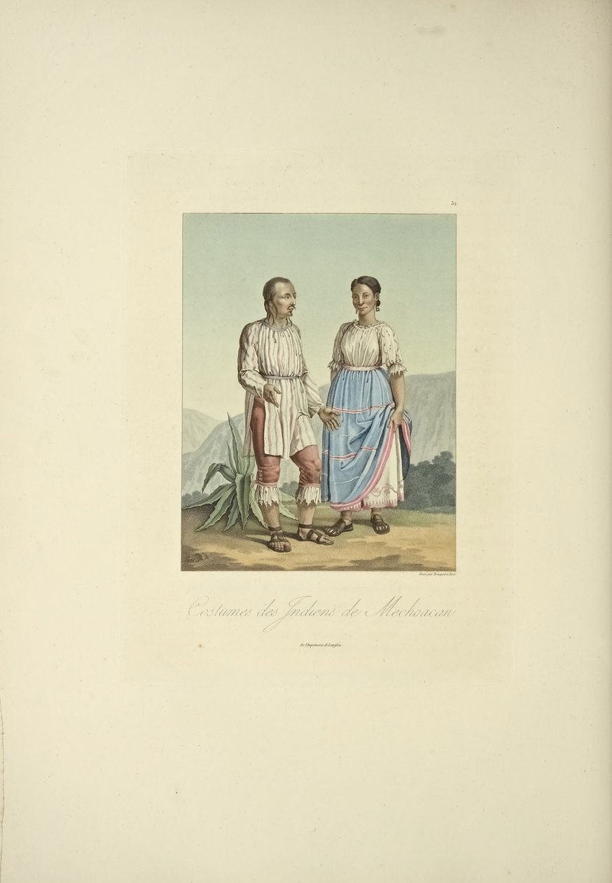 Costumes of the Mechoacan Indians, illustration from 