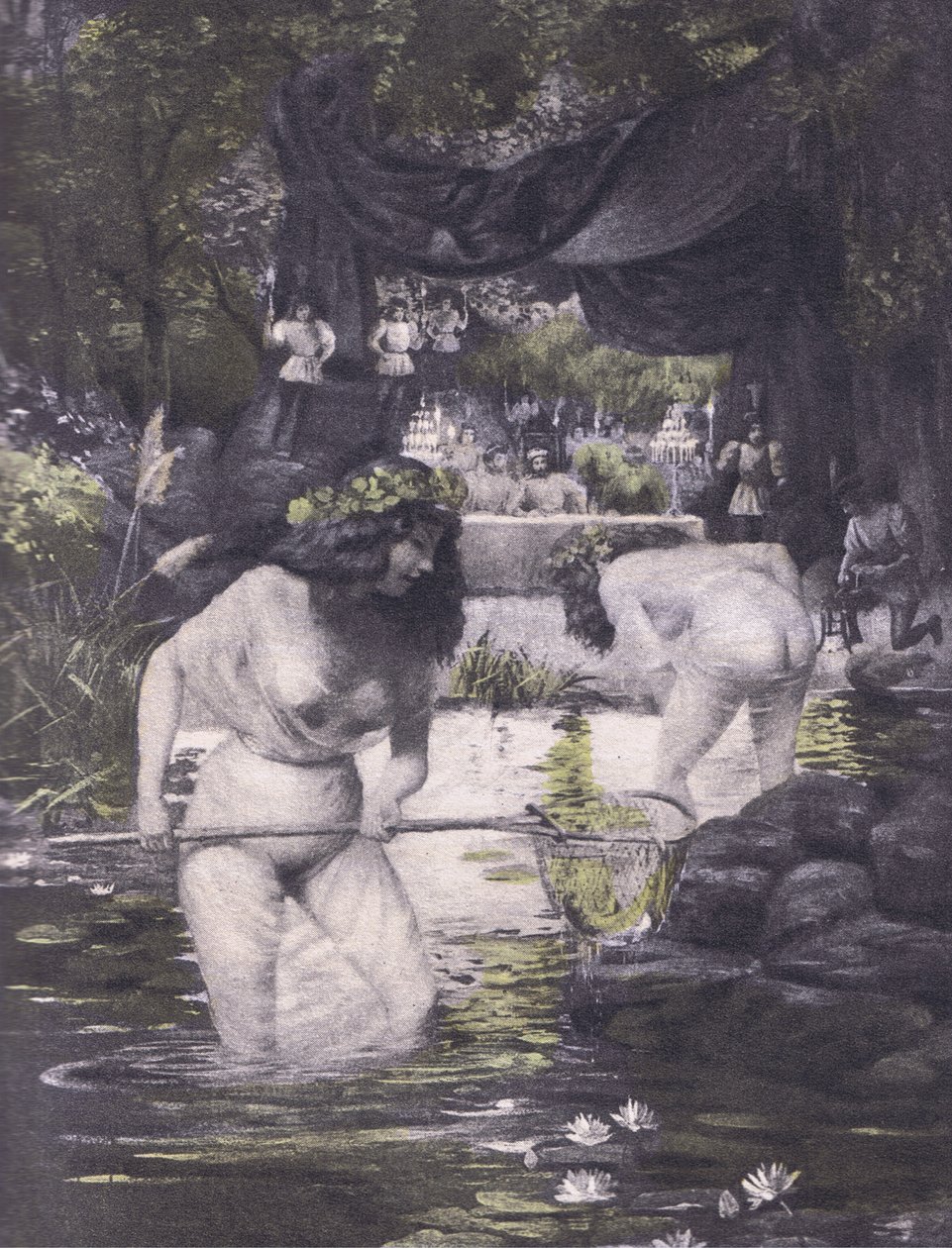Ginerva and Isotta, illustration from Decameron of Boccaccio published by Navarre Society 1930