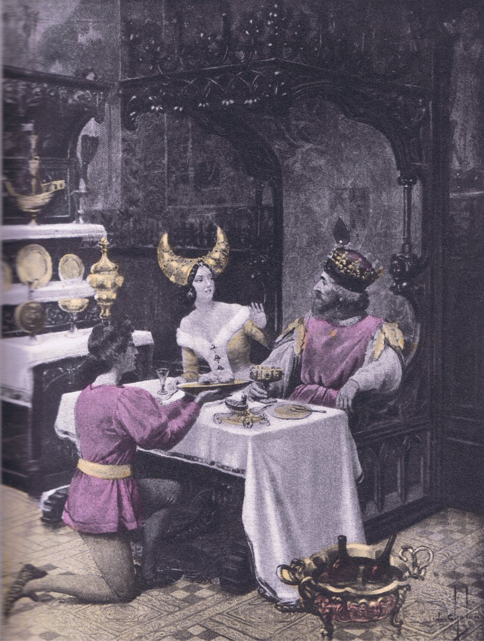 The dinner of hens (illustration from Decameron of Boccaccio) by Louis Chalon
