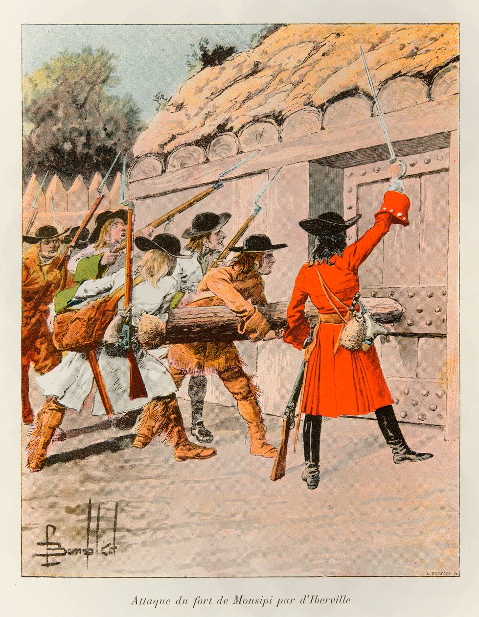 Attack of Monsipi Fort by Pierre LeMoyne d