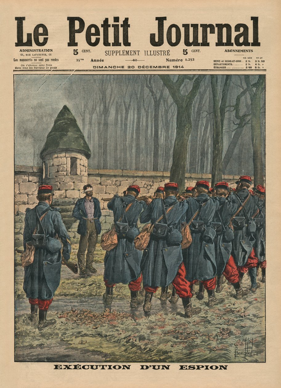 Execution of a spy, front cover illustration from 