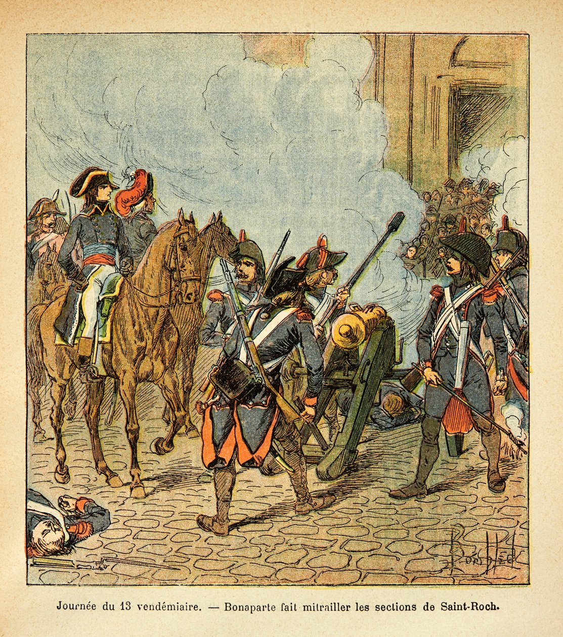 Day of the 13th of Friday, Bonaparte makes the sections of Saint Roch shoot with a cannon by Louis Charles Bombled