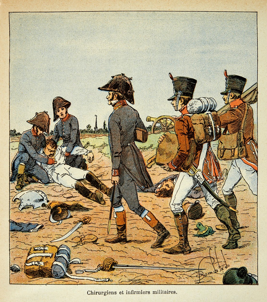 Illustration from the book The Memorial of Saint Helene by Count Emmanuel de Las Cases: Portrait of military surgeons and nurses of the Great Army by Louis Charles Bombled